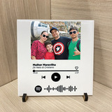 Quadro Azulejo C/ Foto Música Spotify Presente Criativo