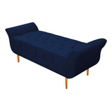 Recamier Estofado Ari 195 Cm King Size Sued Azul Marinho