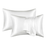 X2und Fundas Para Almohadas Satin 70x50 Color Blanco