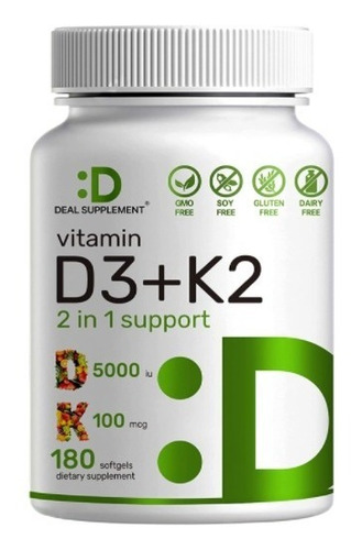 Vitamina D3 - K2 - 180 Uds