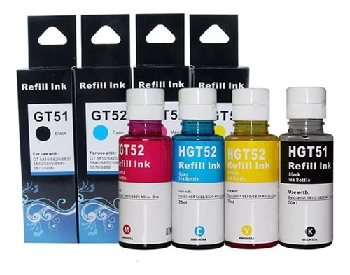 Combo 4 Tintas Gt51/gt52 Genericas  Ink Tank 319/410/720