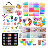 Kit Slime Fabricación Foamy Moldeable Para Niñas 194 Pzs