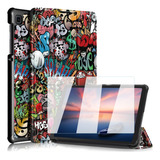 Mica + Funda Smart Case Para Galaxy Tab S6 Lite Graffiti