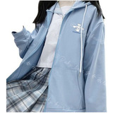 Sudadera Con Cremallera Kawaii Kuromi Colegiala