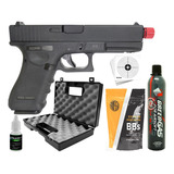 Kit Pistola Glock Airsoft R18 Blowback Green Gás Híbrida 6mm