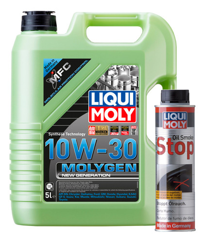 Kit 10w30 Molygen Oil Smoke Stop Liqui Moly + Regalo