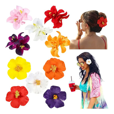 10pcs Para El Pelo Con Forma De Flor De Plumeria Hawaiana