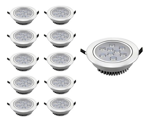 Pack 10 Focos Led Embutidos 9w