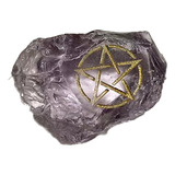 Piedra De Meditación Pentagrama Amatista En Bruto