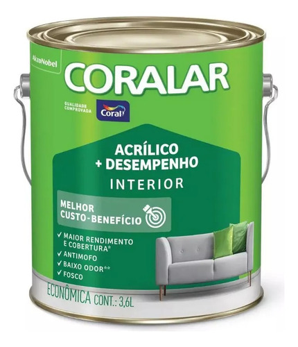 Tinta Coral Anti Mofo Acrilica Parede/teto 3,6l Escolha Cor