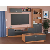 Combo Mesa Tv + Biblioteca + Mesa Ratona + Repisa Modular