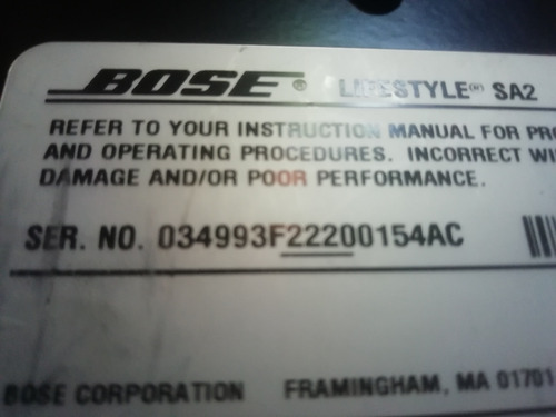 Bose Lifestyle Sa2