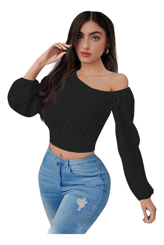 Blusa Casual Con Cuello Asimétrico Modelo Lea Marca Epifania