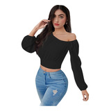 Blusa Casual Con Cuello Asimétrico Modelo Lea Marca Epifania