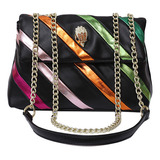 Versátil Bolsa Bandolera Cadena Rayas Cross Body