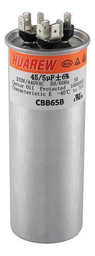 Huarew Condensador 45 5 45+5 Uf Mfd 370/440 Vac Cbb65 Conden