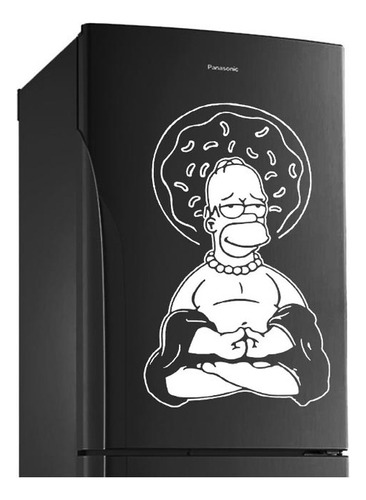 Adesivo De Geladeira Branco - Desenhos Homer Buda