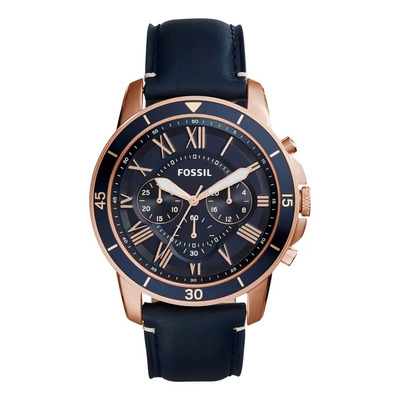 Reloj Caballero Fossil Fs5237 Color Azul De Piel | Meses sin interés