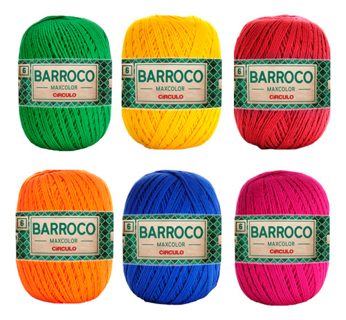 Kit Coleção Cores E Tons Barbante Barroco Circulo 452m 400g