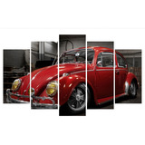 Quadro Decorativo 5 Partes Carros Fusca Colecionador Mosaico