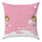 Almofada Oração Santo Anjo Do Senhor 30x30cm Berço Cama 