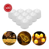 Velas Velitas Led Souvenir X 10 U Pilas Fiesta Navidad Bodas