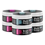 Kit 03 Pomada Matte Styling + 3 Brilho Bright Cream Bth 150g