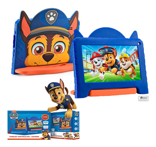 Tablet Infantil 7 Polegadas Patrulha Canina 32gb Capa Maleta