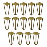 14 Pés De Metal 15 Cm Hairpin Legs Mesas De Centro Dourado