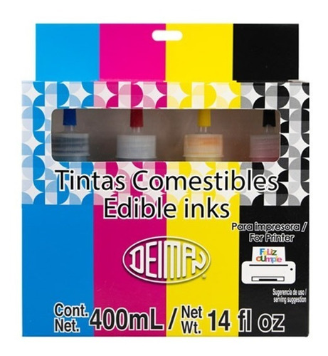 Tintas Comestibles Para Impresoras Caja 4 Piezas