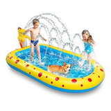 Piscina Inflable 170x110x45cm Dino Delfin Lanza Chorro Agua