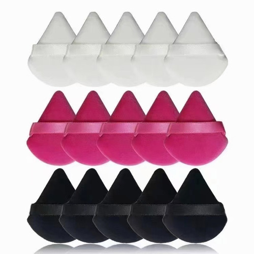 Set 15pz Maquillaje Puffs Polvo Triángulo Esponja Maquillaje