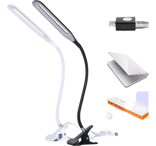 Lampara Led Usb Manicuría Mesa Flexible Broche Escritorio