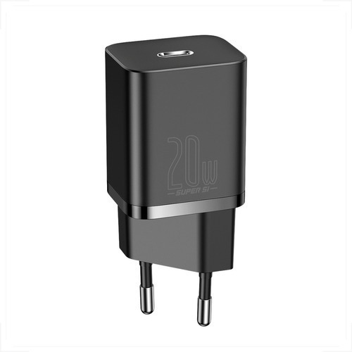 Carregador De Celular De Parede Baseus 20w Usb Tipo C Preto