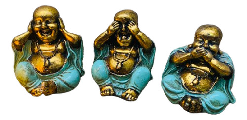 Estatuillas Resina X 3 Buda Bebe Sentidos-sabios Importadas