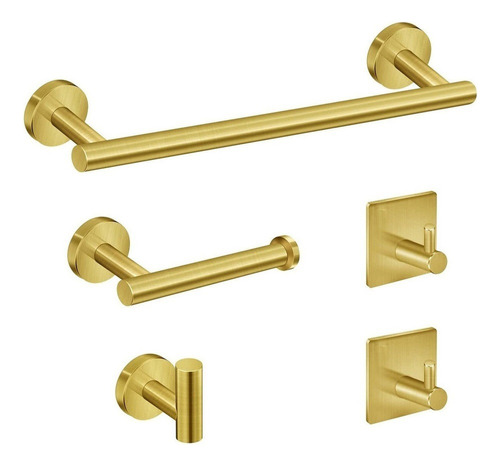 5pcs Conjunto De Hardware De Banheiro Dourado Toalheiro 40cm