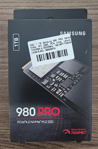 Ssd Samsung 1tb 980 Pro V-nand Pcie 4.0 Nvme 7000mbs