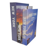 Kit Livro Falso Decorativo Caixa Porta Objeto New York 3 Pçs