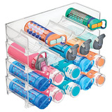 Organizador Botellas Apilable, 4 Unidades - Transparente.