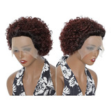 Perucas De Cabelo Humano Encaracolado Pixie Curly Lace Wigs