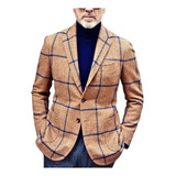 Blazer A Cuadros Elegante E Informal Para Hombre