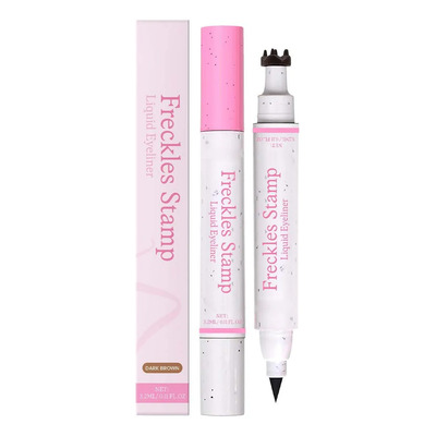 Delineador De Ojos Y Lápiz Para Pecas Impermeable 2 En 1, 3,