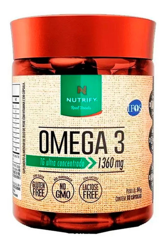 Omega 3 1360mg 60caps Selo Ifos Pureza Nutrify Original Nfe