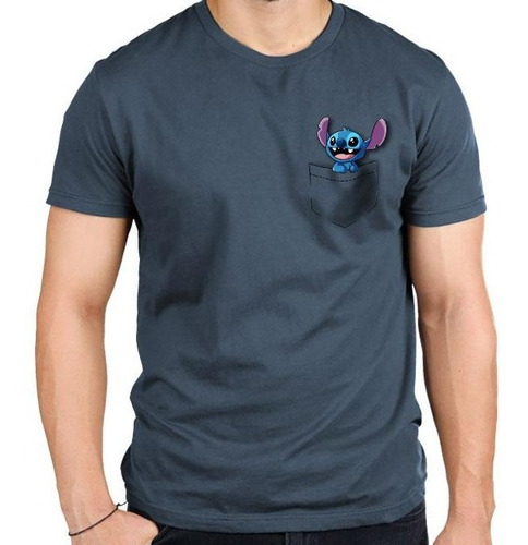 Playera Camiseta Stitch En El Bolsillo Ohana Unisex + Regalo