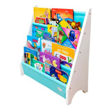 Rack Porta Livros Infantil, Standbook Montessoriano Azul