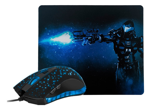 Combo Gamer Mouse Usb Led 7 Colores 6 Bot + Pad Antifricción