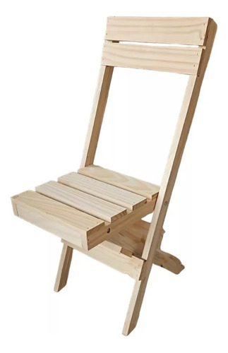 Silla Plegable De Madera Pino