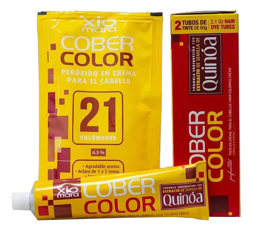 Tinte Cabello Xiomara 2 Tubos De 60 Grs + Peróxido 20 Vol