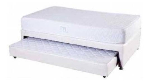 Sommier Júbilo Cama Tarima Acolchada  Sencillo De  190cmx100cm Blanco