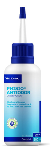 Phisio Antiodor Limpador Auricular 100ml - Virbac
